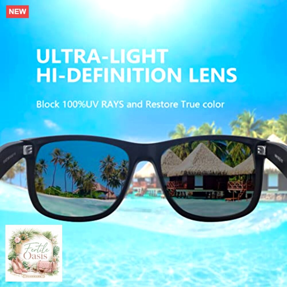 Polarized Rectangular Sunglasses UV Protection Cl… - image 6